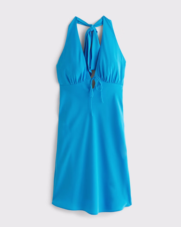 Halter Tie-Front Mini Dress | Abercrombie & Fitch (US)