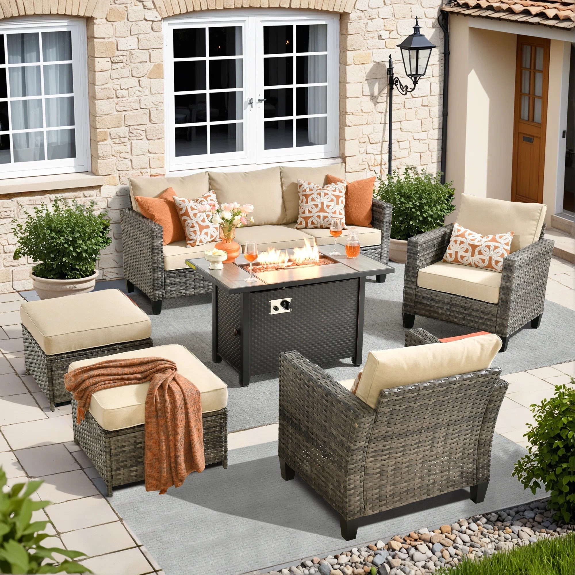 Celebrate your brand new home with a polished patio set. The Harbin Wicker 5 Piece Rattan Sofa Seating Group with Cushions with Armchairs and Firepit is under $1,400.

Keywords: Patio set, patio set with firepit, couch set, seating group, new home, home refresh, spring refresh, patio makeover, couch



#LTKSpringSale 

#LTKHome #LTKSeasonal