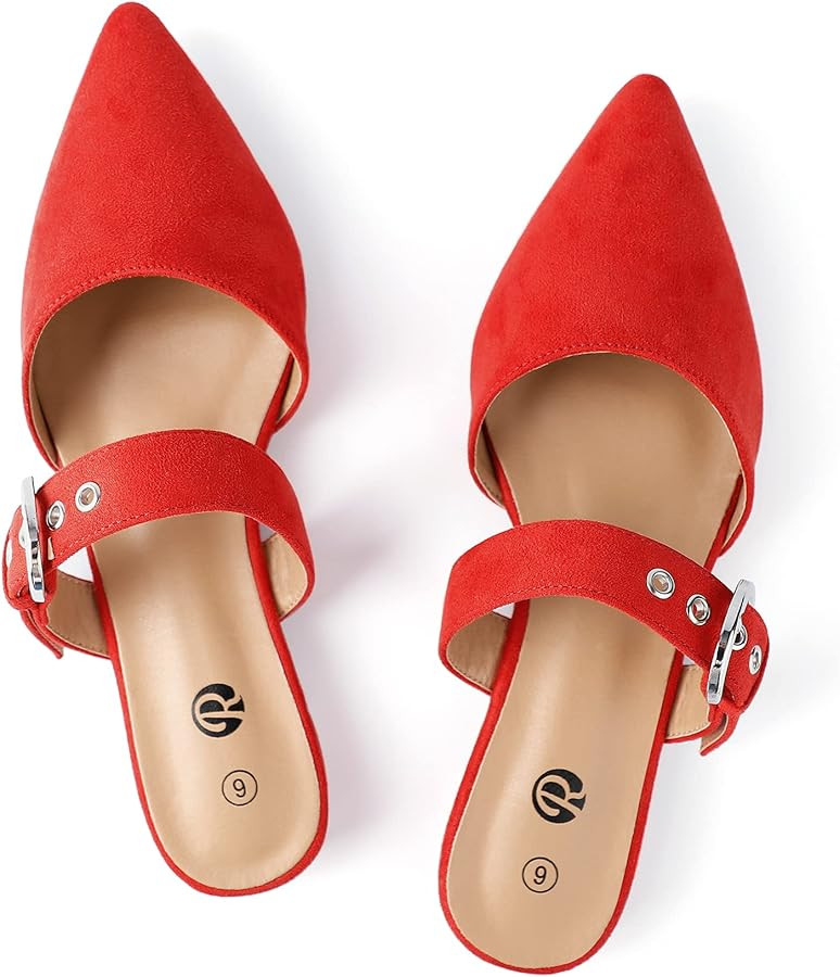 Rekayla Mules for Women Adjustable Strap Pointed Toe Backless Loafer Shoes… | Amazon (US)