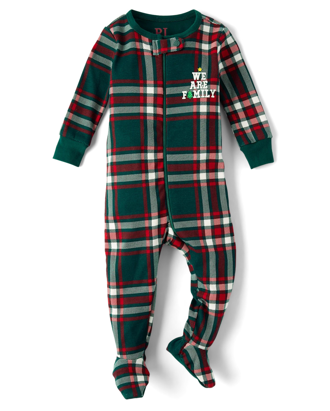 Baby And Toddler Matching Family We Are Family Snug Fit Cotton Footed One Piece Pajamas - green | The Children's Place