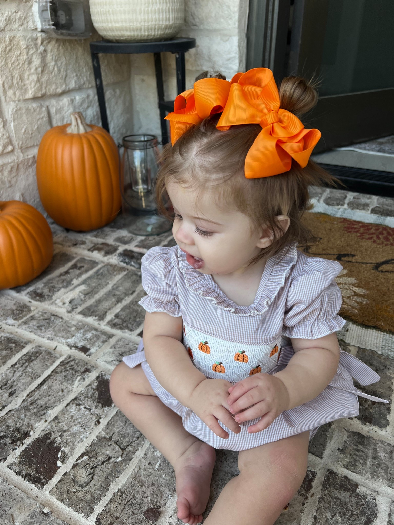 Baby girl fall outfit goals 🍂🎃 Loving this pumpkin bubble romper for the perfect seasonal style and pumpkin patch photos!

#LTKSeasonal #LTKBaby #LTKHalloween
