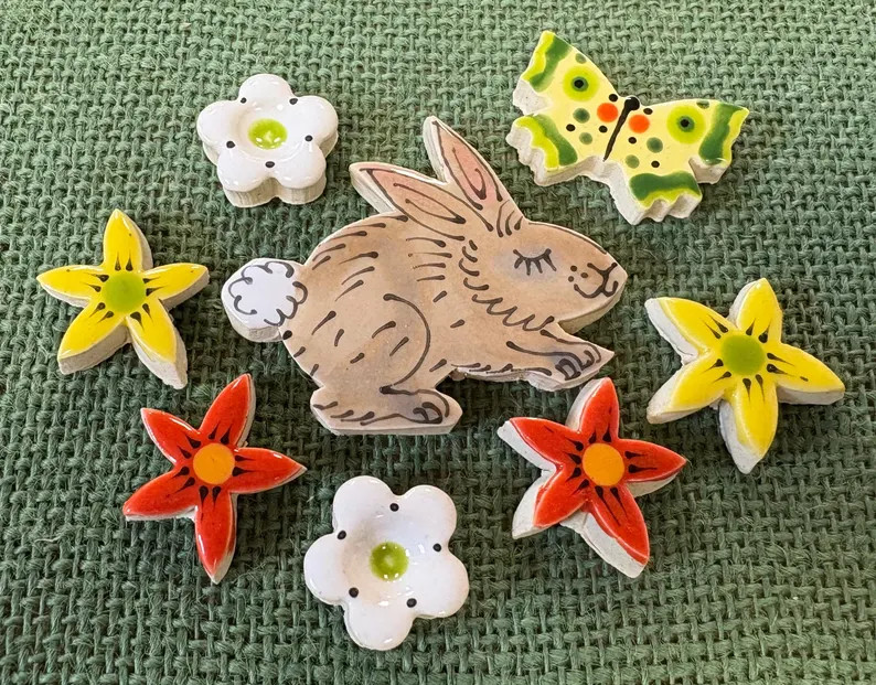Bunny Garden Tiles for Mosaic 3 - Etsy | Etsy (US)