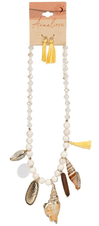 2 Pc Sea Shell Charm Necklace & Earrings Set | bealls