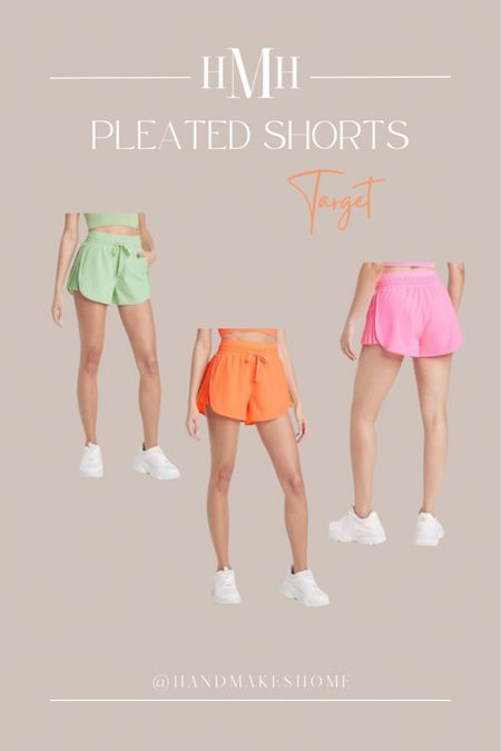 Pleated side shorts from Target. So many fun colors for summer!!

#LTKSeasonal #LTKstyletip #LTKfitness