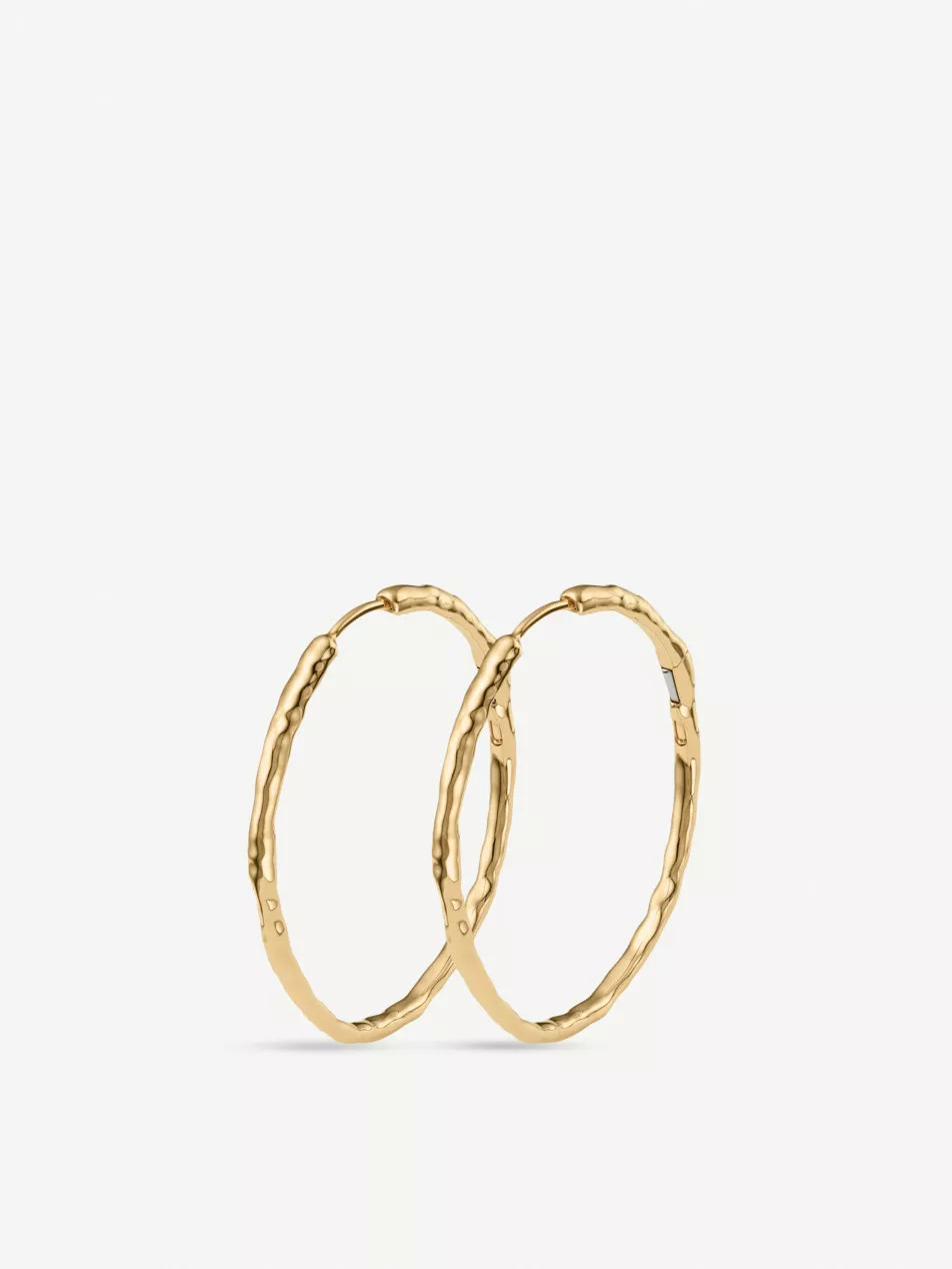 Siren large 18ct gold-plated hoop earrings | Selfridges