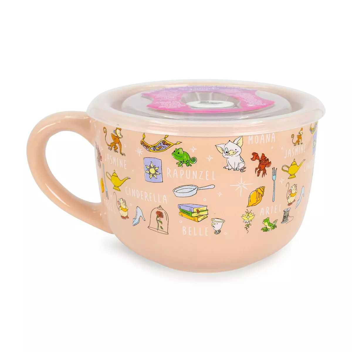 Silver Buffalo Disney Princess Ceramic Soup Mug with Vented Lid | Holds 24 Ounces | Target