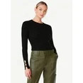 Scoop Women's Ribbed Knit Sweater Bodysuit with Long Sleeves, Sizes XS-XXL | Walmart (US)