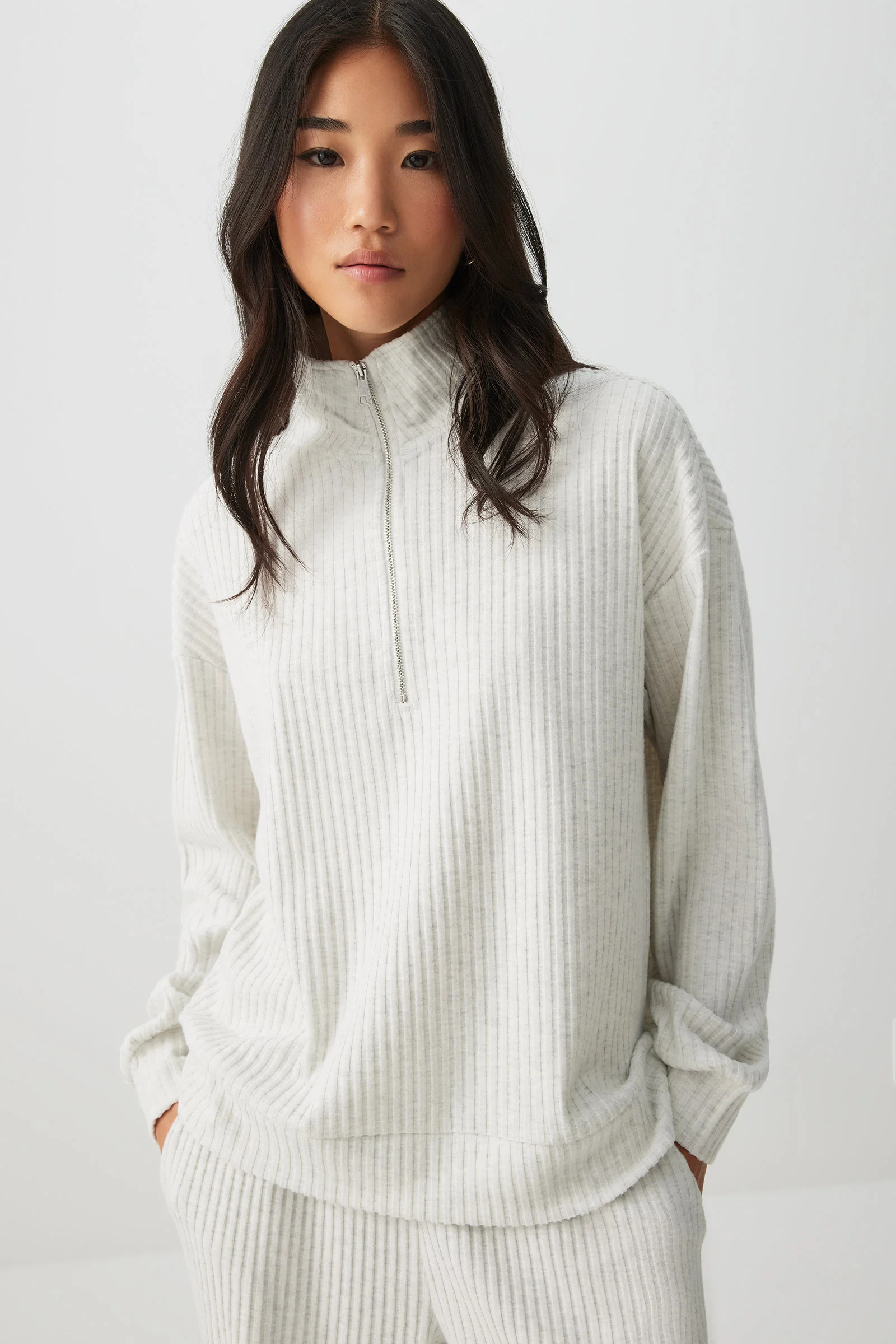 Brushed Knit 1/4 Zip Sweater | Ardene