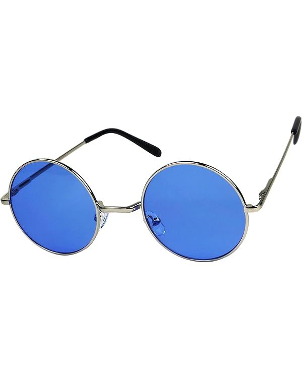 ShadyVEU Retro Round Style 70s Sunglasses Colorful Tint Groovy Hippie Mens Womens Shades | Amazon (US)