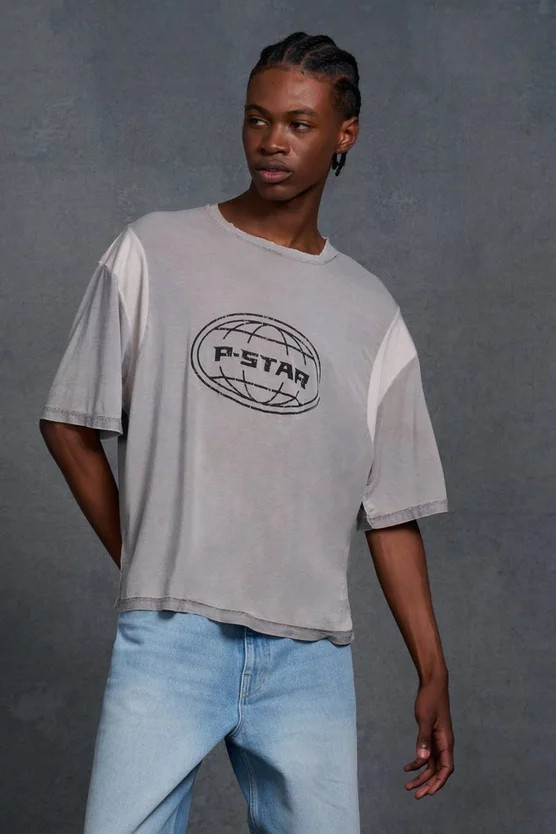 Gunna Oversized Boxy Soft Touch P-Star Burnout T-Shirt | boohooMAN (US & Canada)