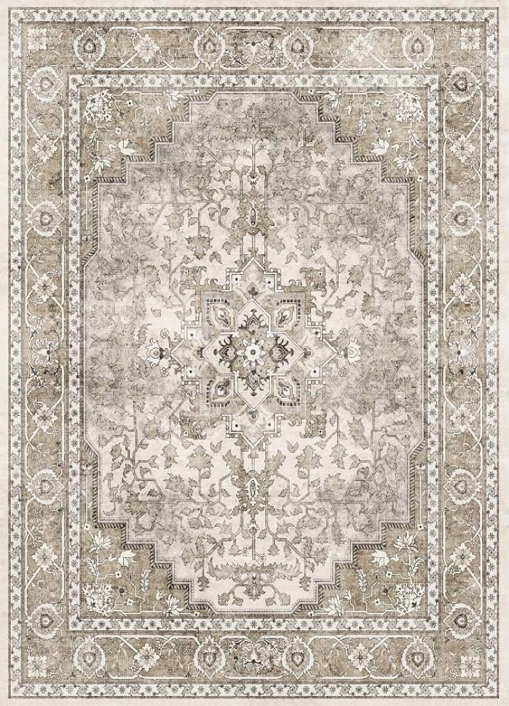 Area Rugs for Living Room Non-Shedding Boho Rug for Bedroom 0.3inch Vintage Washable Non-Slip Bac... | Amazon (US)
