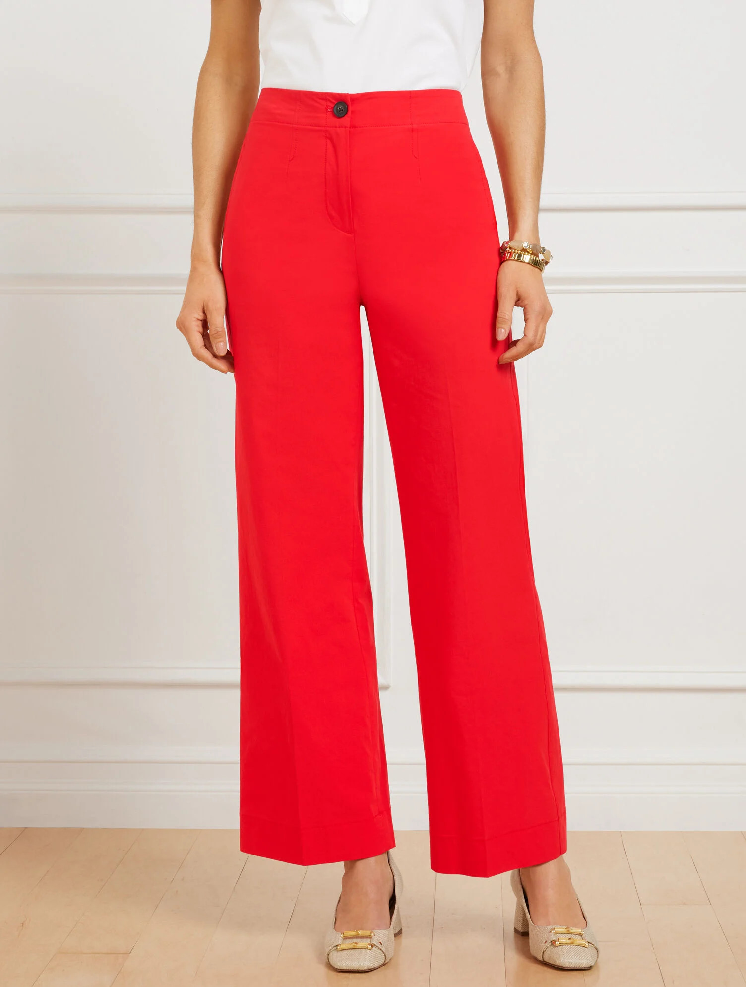 Wide Ankle Fresh Poplin Pants | Talbots
