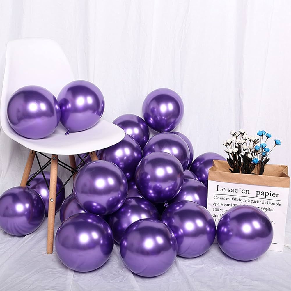 Metallic sheen not obvious before inflation, balloons attain metal luster when inflated | Amazon (US)