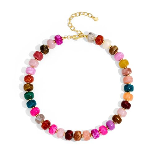 Amazon.com: TENTMENTISE Chunky Necklaces for Women - Colorful Chunky Choker Necklace for Women, G... | Amazon (US)