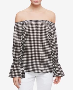 Sanctuary Gingham Off-The-Shoulder Top | Macys (US)