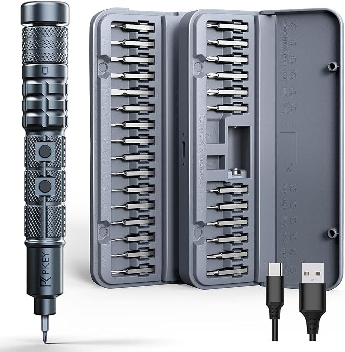 PKEY Electric Screwdriver, Mini Electric Screwdriver Cordless with 28 Precision Magnetic Bits, 3 ... | Amazon (US)