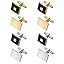 COMNICO 4 Pairs Cufflinks for Men Classic Tone Cuff Links Fashion Men Cufflinks Gold/Sliver Strip... | Amazon (US)