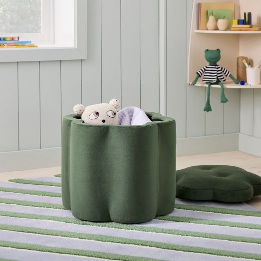 Upholstered Flower Storage Ottoman | West Elm (US)