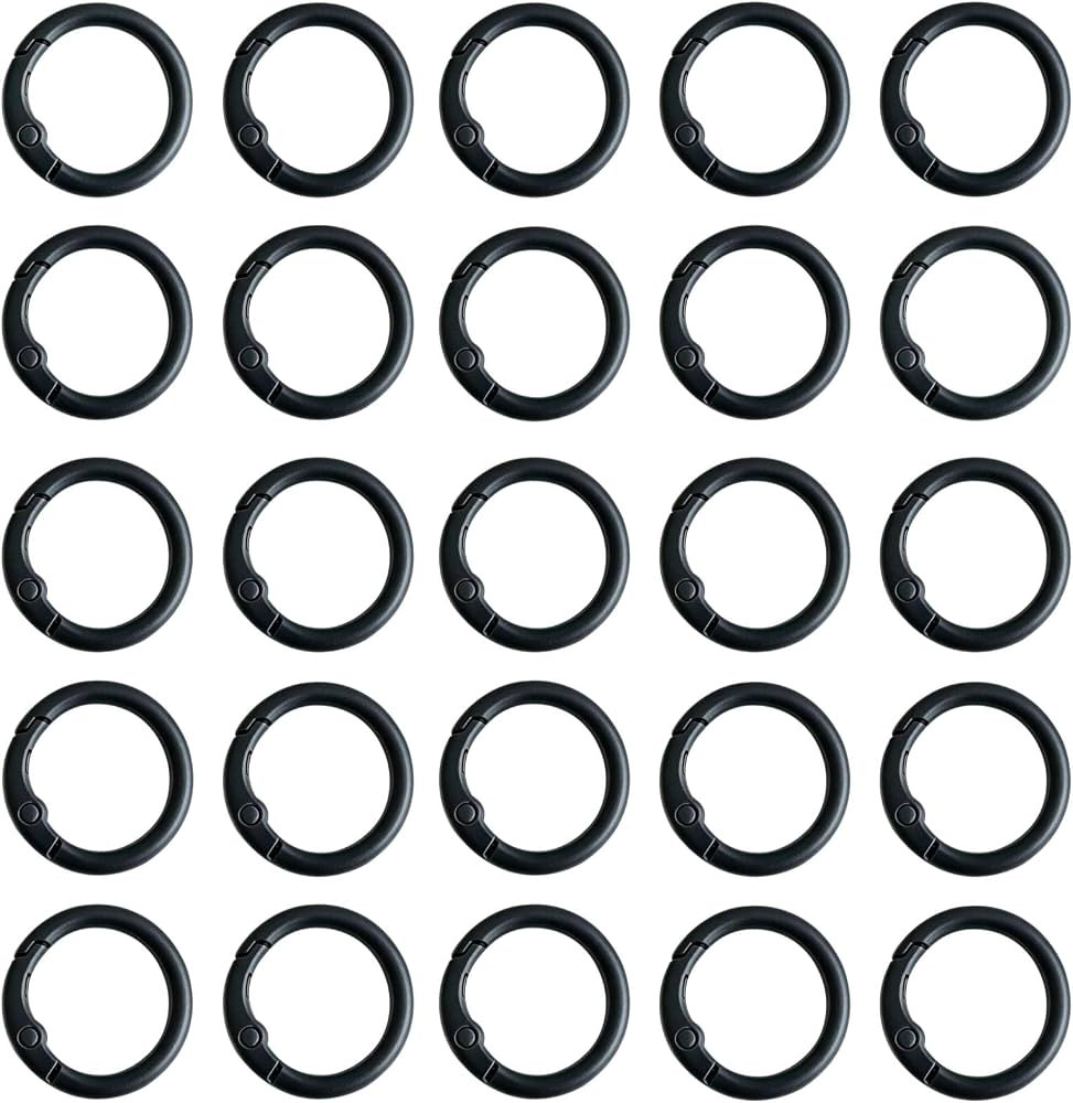60Pcs Carabiner Clip Bulk, Metal Key Ring Clip Circle Keychain Rings Round Carabiner Spring O Rin... | Amazon (US)