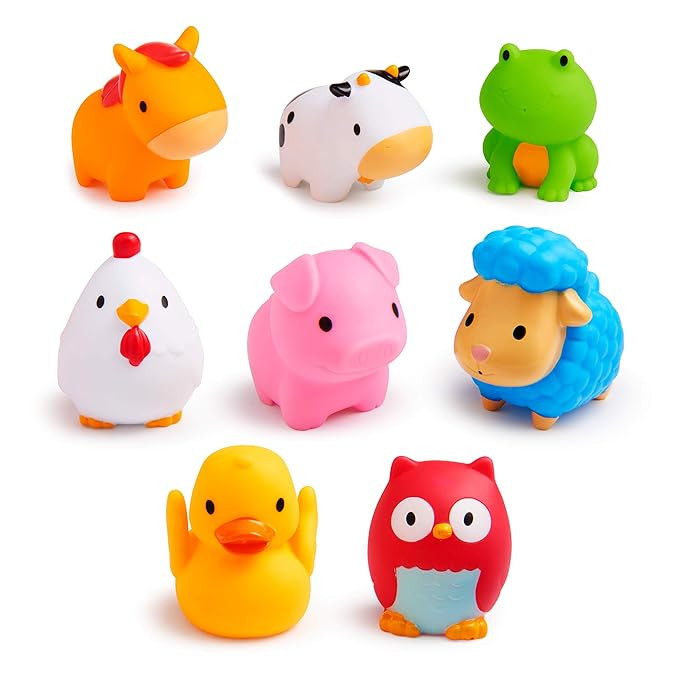 Munchkin Farm Animal Squirts Baby Bath Toy, 8 Pack | Amazon (US)
