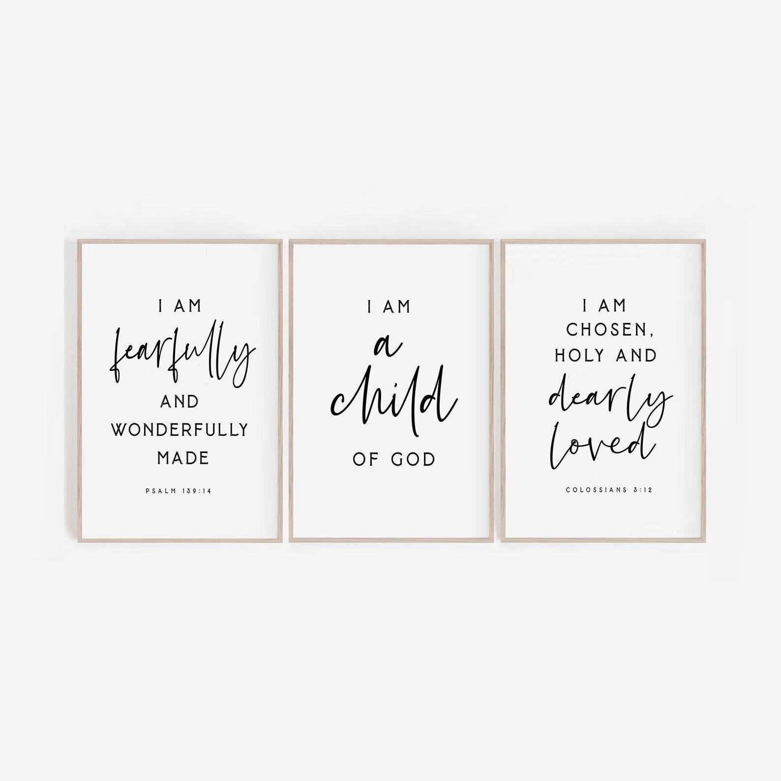 Kids Bible Verse Wall Art Set of 3 Scripture Printable Bible - Etsy | Etsy (US)