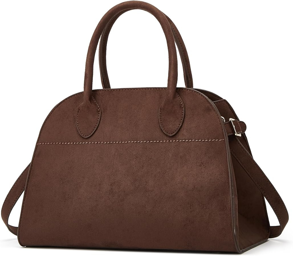 Suede Large Tote Bag for Women Leather Bag Retro Purses Crossbody Bag Trendy Handbag Work Bag 202... | Amazon (US)