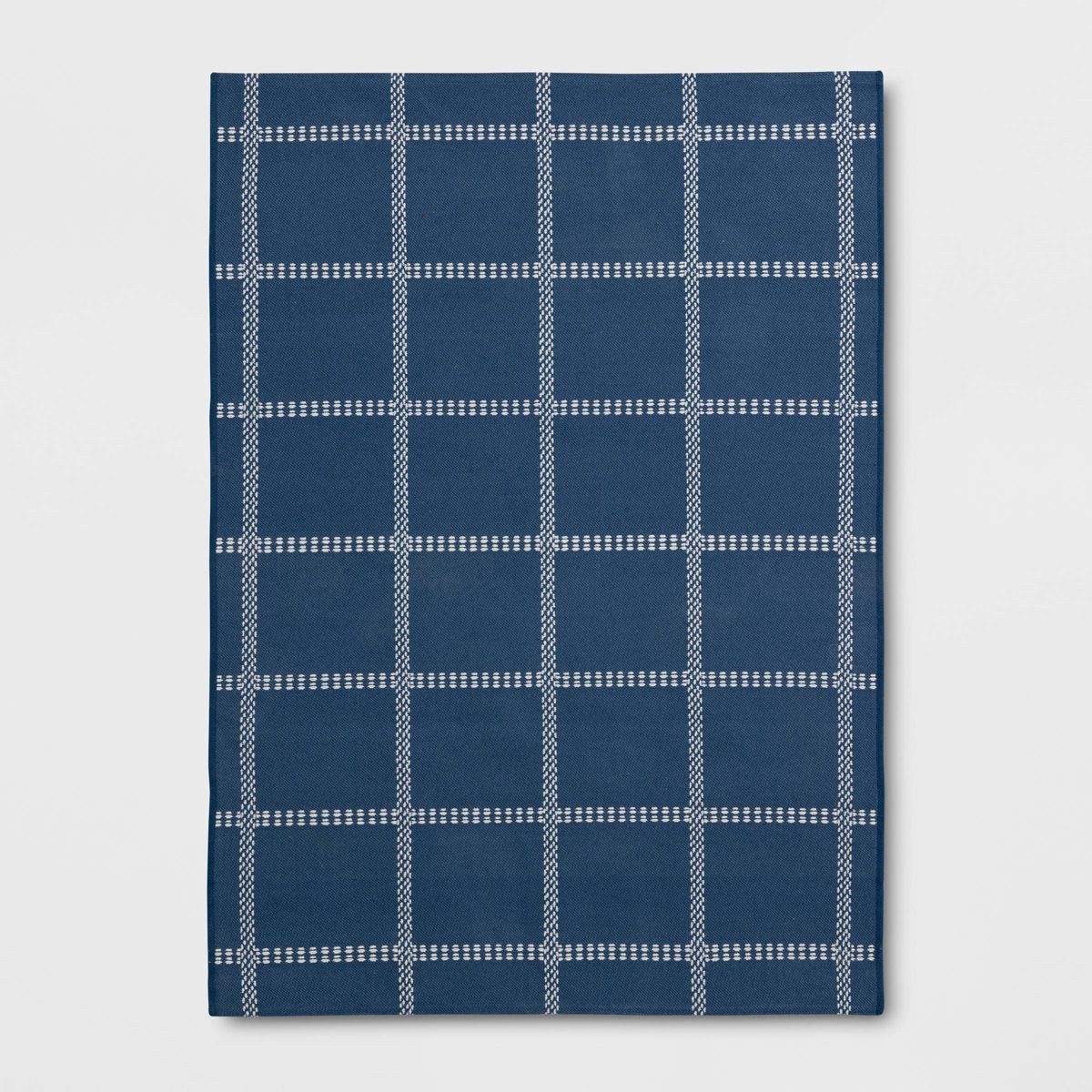 4'x5'6" Checkered Power Loom Woven Area Rug Blue - Room Essentials™: Cotton & Polyester, Flat P... | Target