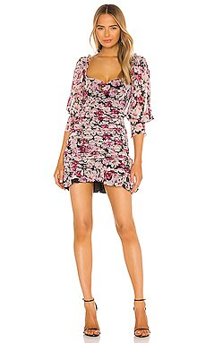 ASTR the Label Keira Mini Dress in Black & Fuchsia Floral from Revolve.com | Revolve Clothing (Global)