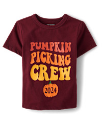 Unisex Baby And Toddler Matching Family Pumpkin Picking Crew 2024 Graphic Tee - redwood | The Children's Place