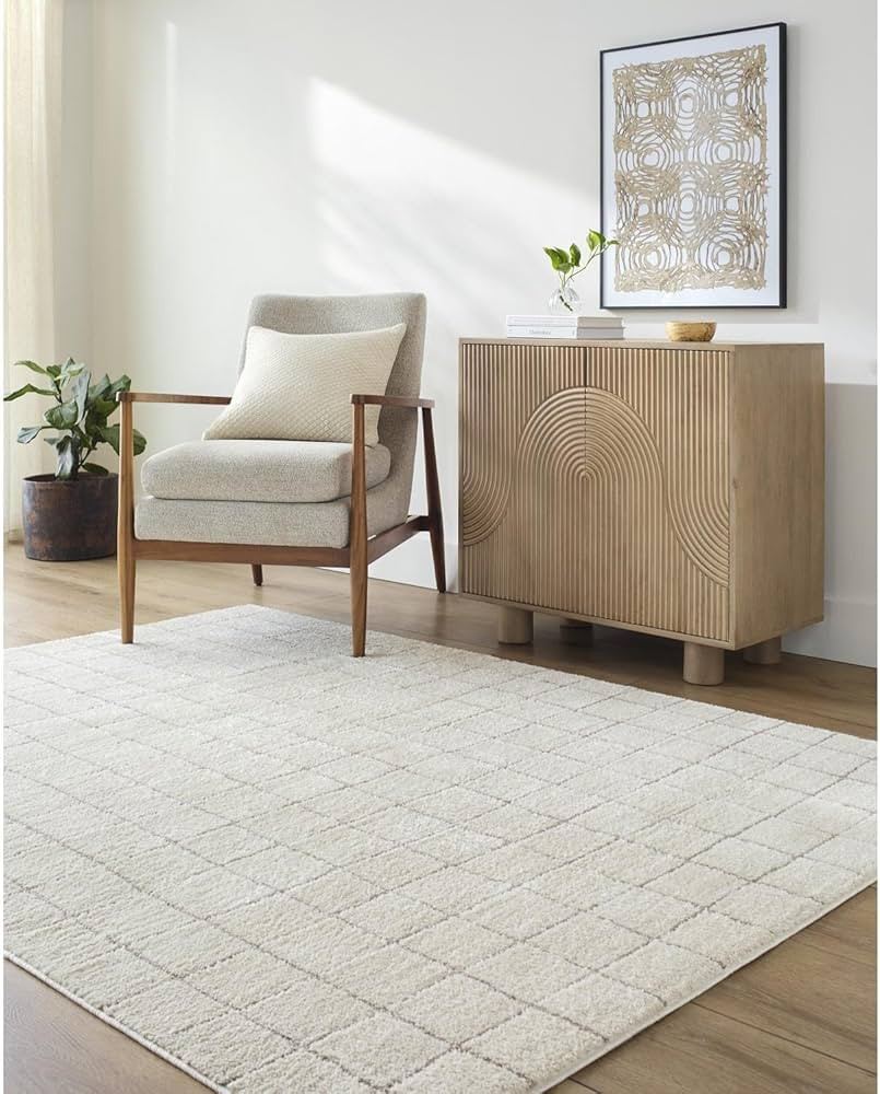 Livabliss x Our PNW Home Cascade Minimalist Grid Area Rug, 2'7" x 7'3", Grid Ivory/Taupe | Amazon (US)