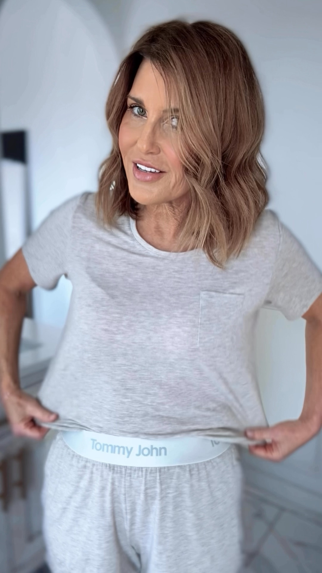 Women's Second Skin Sleep Pocket Tee & Short Set in Dove Heather fits tts (I'm wearing a size small). Great gift idea for him or her. Feels like you're wearing nothing! The comfiest, softest pjs that don't pill or bunch and just get better! Use  code SPOILED40 for 40% off the month of December! @tommyjohnwear #tommyjohnpartner

#LTKOver40 #LTKGiftGuide #LTKHoliday