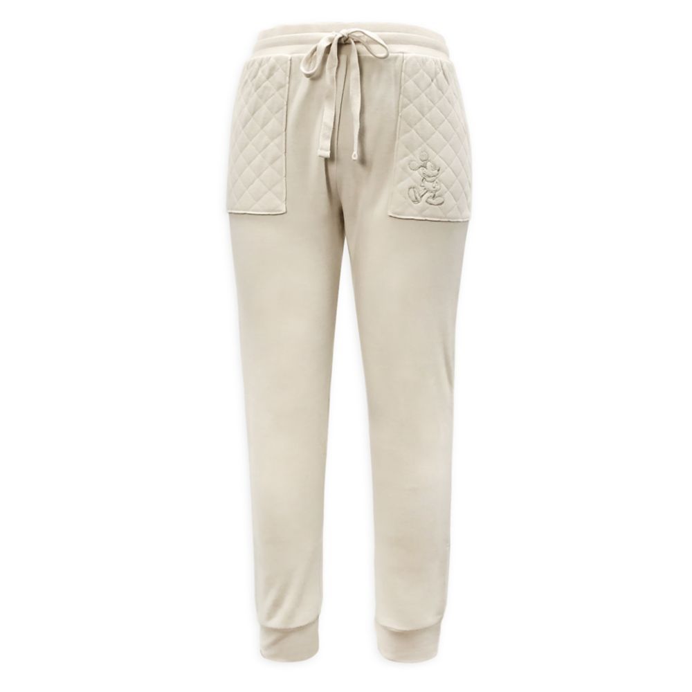 Mickey Mouse Quilted Jogger Pants for Adults – Cream | shopDisney | Disney Store