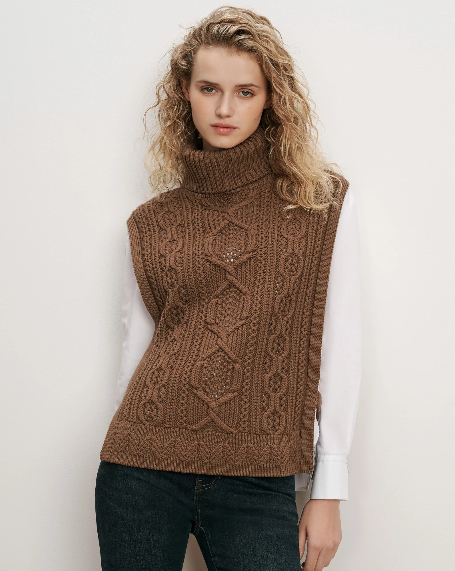 Bentleigh Merino Wool Vest in Ochre | Veronica Beard | Veronica Beard