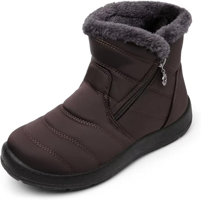 Cheval Winter Snow Zip Up Boots for Women, Fur Lined Warm Ankle Booties, Outdoor Anti-slip Waterp... | Amazon (US)