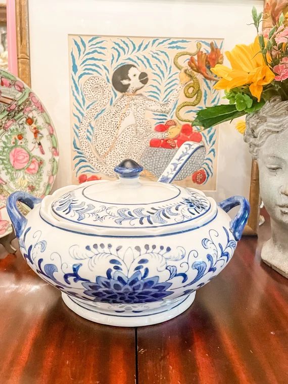 Blue and White Soup Tureen | Etsy | Etsy (US)