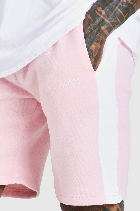 Original Man Mid Length Short With Side Panel | Boohoo.com (US & CA)