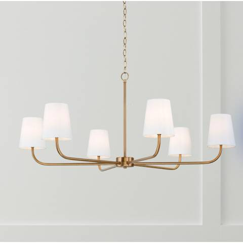 Capital Brody 47" Wide Aged Brass 6-Light Chandelier | Lamps Plus