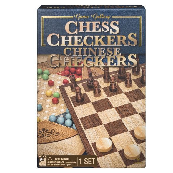 Game Gallery Chess, Checkers and Chinese Checkers Board Game Set | Target