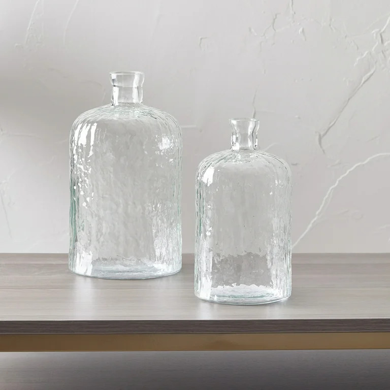 Better Homes & Gardens 9.8" x 6.1" Textured Glass Coastal Vase | Walmart (US)