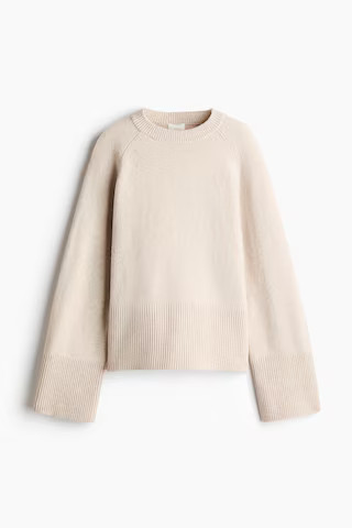 H & M - Raglan-sleeved jumper - Light Beige | H&M (UK, MY, IN, SG, PH, TW, HK)