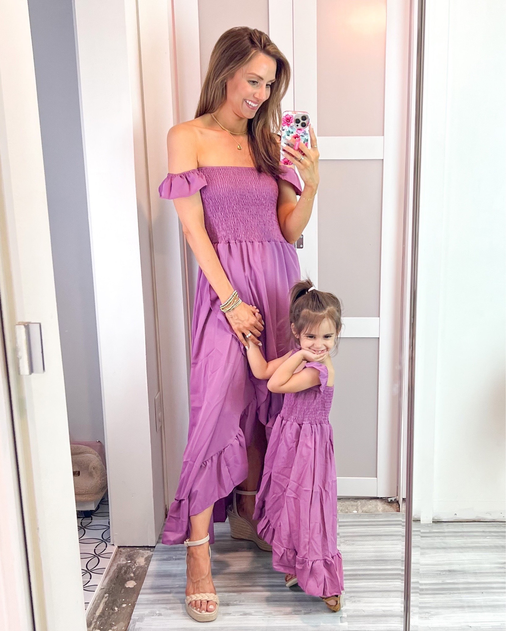 chinese dress ladies Mom and Daughter Dress Patchwork Floral Long Dresses Mother Daughter Summer  Mommy and Daughter Matching Clothes