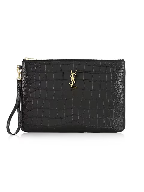 Croc-Embossed Leather Tablet Pouch | Saks Fifth Avenue