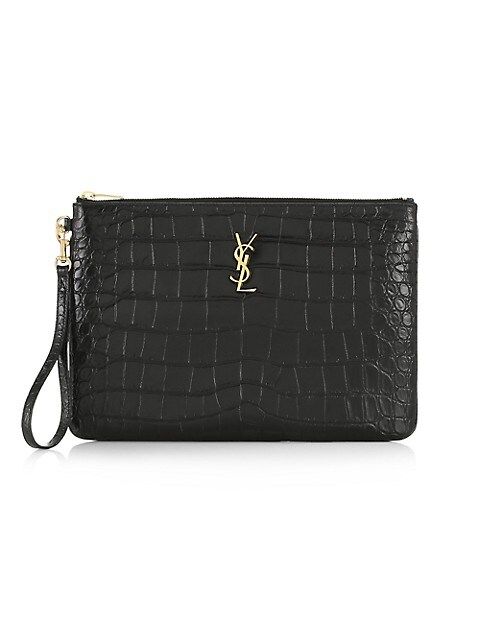 Croc-Embossed Leather Tablet Pouch | Saks Fifth Avenue