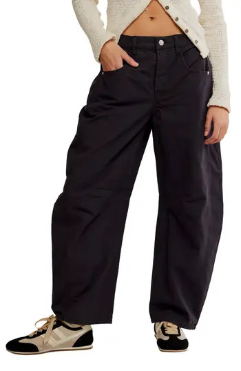 Free People Good Luck Barrel Leg Pants in Black at Nordstrom Rack, Size 30 | Nordstrom Rack