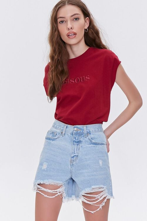 Distressed Denim Mom Shorts | Forever 21 (US)