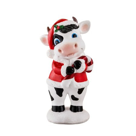 Clerance! 7.87" Lighted Blow Mold Cow Indoor/Outdoor Christmas Decoration, Red/White/Black, Holiday Statue for Tabletop Mantel Covered Porch Home Christmas Gift | Walmart (US)