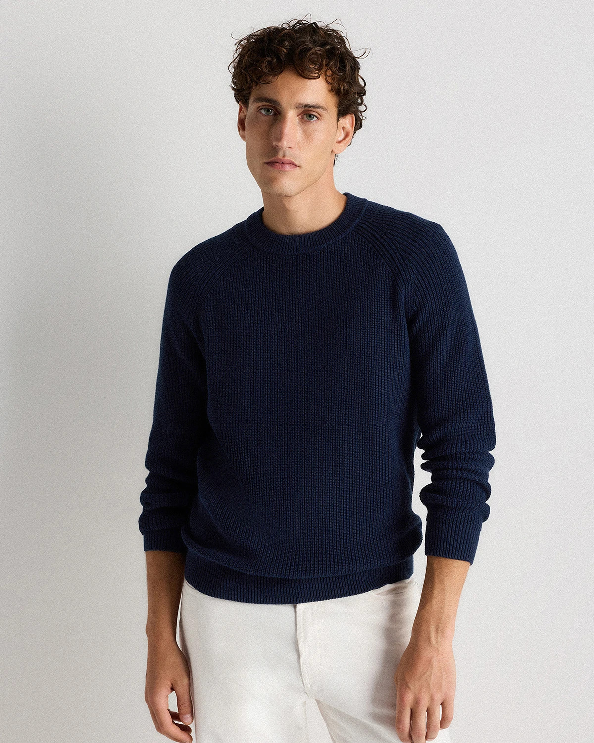 100% Organic Cotton Ribbed Crewneck Sweater | Quince