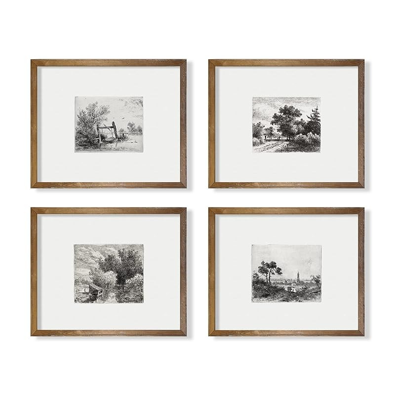 Tree Drawing Neutral Wall Picture Poster Print | Boho French Country Aesthetic Botanical Set | Vi... | Amazon (US)