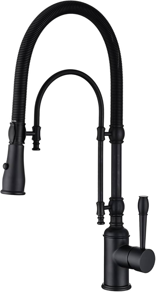 Copper Kitchen Faucet, Single Handle, 360 Swivel High Arc Kitchen Sink Faucet, Matte Black Pull D... | Amazon (US)