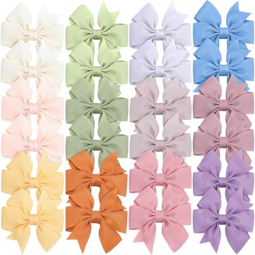 24PCS 3Inch Hair Bows for Girls Grosgrain Ribbon Pinwheel Baby Hair Clips Toddler Hair Accessories with Alligator Clip Bow Kid Teens | Amazon (US)